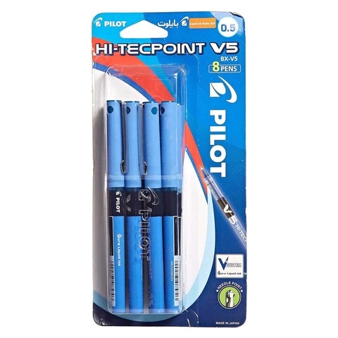 Pilot V5 Hi-Tec Point Ball Point Pen Multicolour 0.5mm 8 PCS
