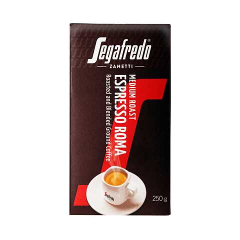 Segafredo Zanetti Medium Roast Espresso Roma Roasted and Blended Ground Coffee 250g