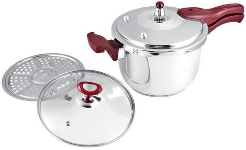 STAINLESS STEEL PRESSURE COOKER WITH HANDLE 9 LITERS