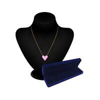 Aiwanto Necklace With Pink Heart Pendant Neck Chain Simple Necklace Best Gift Womens Girls Necklace