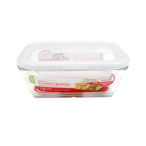 Lock &amp; Lock Oven Glass Rectangular Food Container Clear 630ml