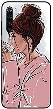 Theodor - Xiaomi Redmi Note 8 Case Cover Girl Drinking Coffee 1 Flexible Silicone Cover