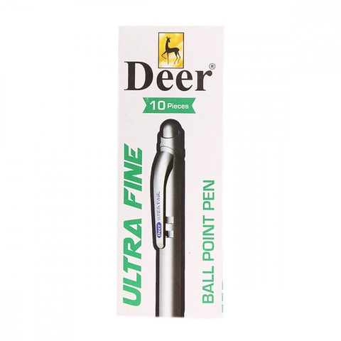 Deer Ultra Fine Ball Point Pen Blue 10 Pieces