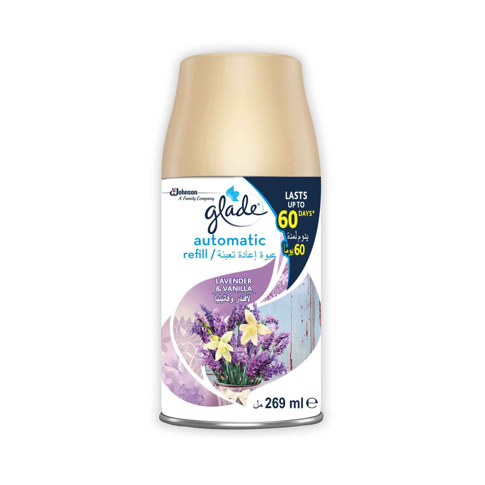 Buy Glade Air Freshener Automatic Refill Lavender and Vanilla 269ml Online