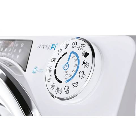 Candy Rapid&#39;O Washing Machine 12.5kg - RO141256DWMC8-19 - 1400rpm - White - WiFi+BT - Steam Function - Mix Power System - 6 Digit Display