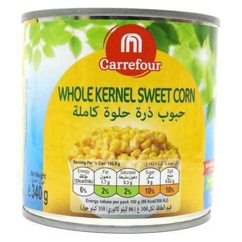Buy Carrefour Whole Kernel Sweet Corn 340g in Saudi Arabia