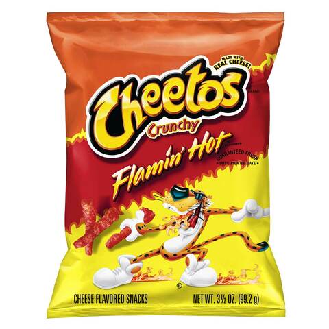 Buy Cheetos Crunchy Flamin Hot Cheese Snacks 99 2g Online Shop Food Cupboard On Carrefour Uae