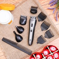 Olsenmark OMTR4036 Rechargeable Grooming Set, 10 In 1 - Ni-Cd Battery - 30 Minutes Working - Clipper Head, Beard Trimmer, Nose Trimmer, Shaver, Precision Trimmer Head - Charging Indicator