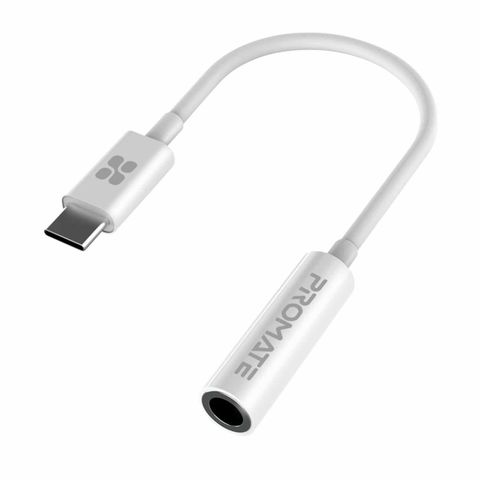 Promate USB-C to 3.5 mm Headphone Jack Adapter, Type C to 3.5mm Female Aux Audio Cable with HD Sound for Google Pixel 2 3 XL, Samsung, Essential, Huawei, Moto, OnePlus, HTC, Xiaomi, AUXLink-C