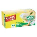 Buy GLAD SANDWICH ZIPPER BAGS 14.4CMX16.5CM  X100 in Kuwait