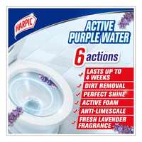 Harpic Active Purple Power Lavender Meadows Toilet Rim Block 35g Pack of 2