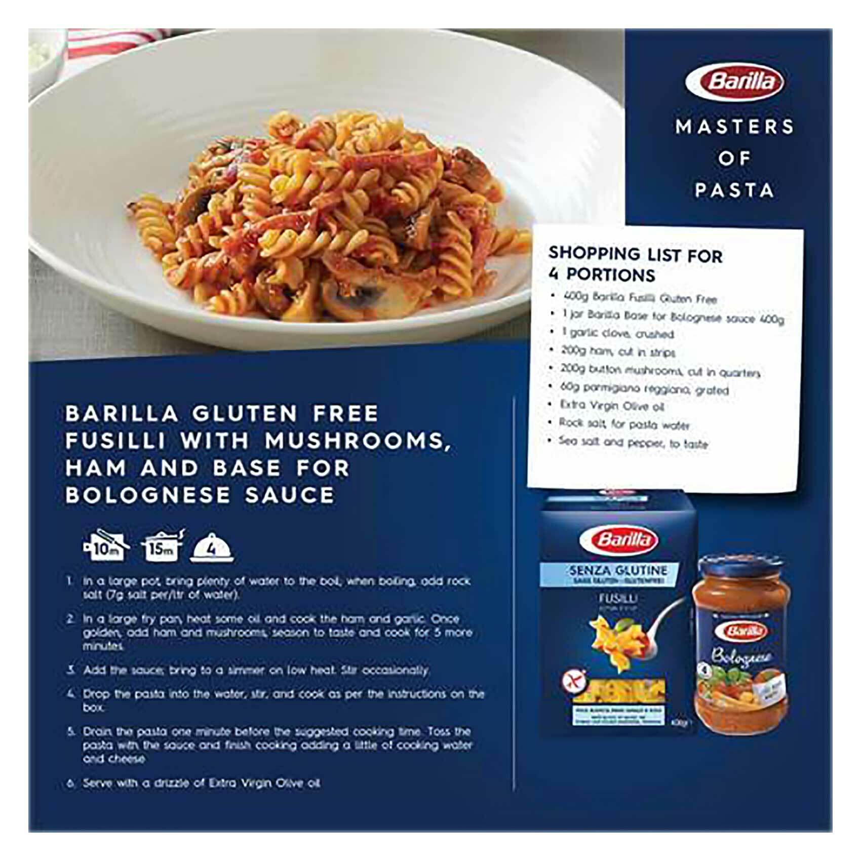Buy Barilla Gluten Free Fusilli Pasta 400g Online Shop Food Cupboard