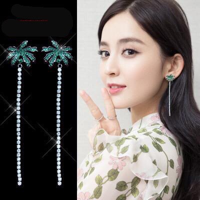 Generic - long crystal silver earrings