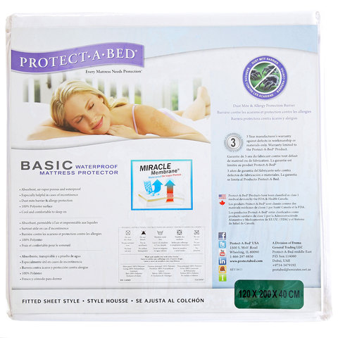 Protect-A-Bed Basic Waterproof Mattress Protector White 120x200x40cm