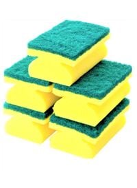 Marrkhor Pack Of 5 I-Shaped Kitchen Sponge Scrub Scourer For Washing Cleaning Dishes Thickened Pad