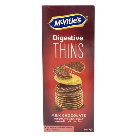 McVitie&#39;s Digestive Thins Milk Chocolate Biscuits 150g