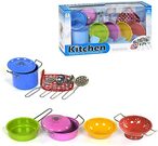 Buy Kitchen Toys - Mini Stainless Steel Pots And Pans Kitchen Cookware Toy Playset With Utensil in UAE