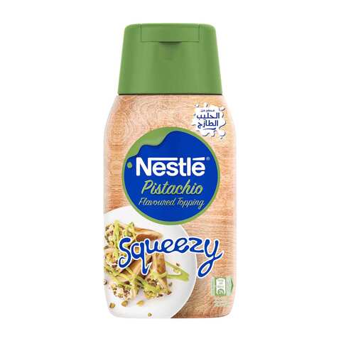 Nestle pistachio flavoured sweetened condensed milk topping squeezy 450 g