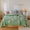 Deals for Less - Soft Fleece Blanket, Double Size, Green with Chamomile Design.