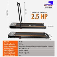 SKY LAND Treadmill, 2-In-1 Under Desk Treadmill: Foldable 2.5 HP Walking Pad And Running Machine For Home And Office With Remote Control, Super Slim Mini Quiet Home Treadmill - EM-1294 (Black-Orange)