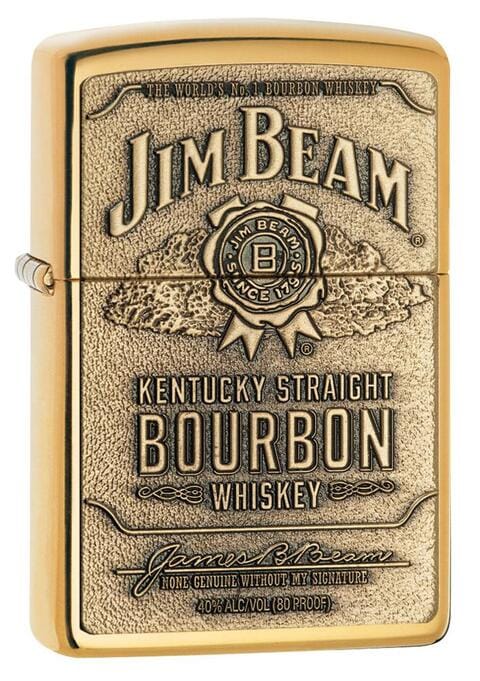 Zippo 254BJB.929 Jim Beam Bourbon Emblem Brass Lighter