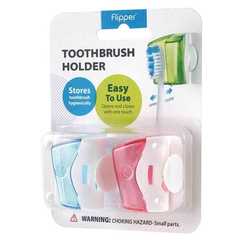 Flipper 2-In-1 Toothbrush Holder Set Multicolour Pack of 2
