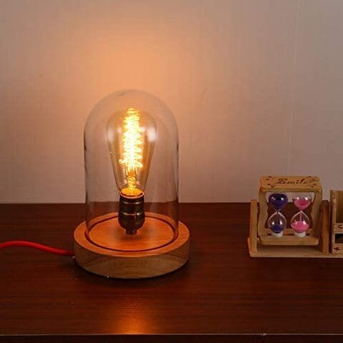 Table lamp with store bulb