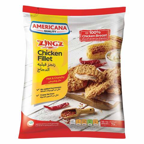 Buy Americana Zingz Chicken Fillet- Hot  Crunchy 1Kg in Saudi Arabia