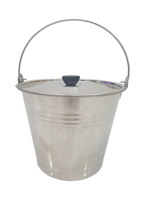 Generic Bucket With Cover Silver 5L