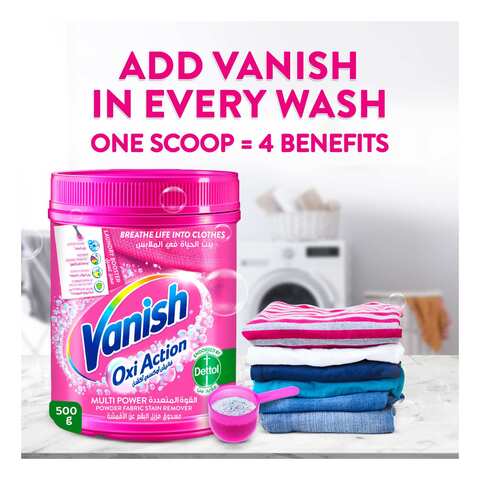 Vanish Oxi Action Powder Fabric Stain Remover Pink 500g