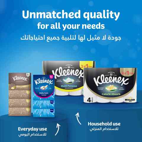 Kleenex Dry Soft Toilet Tissue Paper 2 Ply 12 Rolls x 200 Sheets Embossed Bathroom Tissue With A Touch Of Cotton