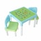 Aiwanto Kids Table and Chair Set Educational Table Chair Set for Children Learning Studying Desk for Preschoolers Boys and Girls Activity Build &amp; Play Table Chair (Blue)