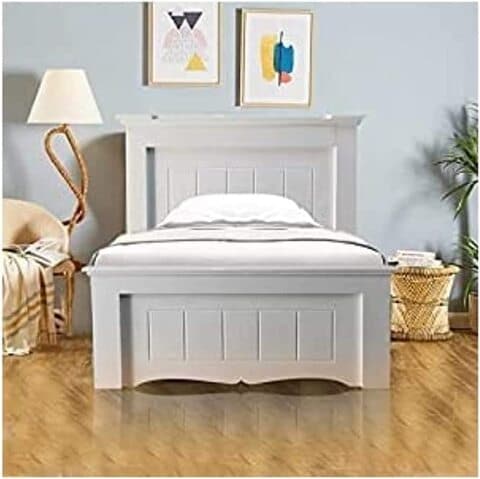 White wooden bed online frame king size