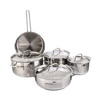 Korkmaz Alfa 9 Piece Stainless Steel Mirror Polish Cookware Set, Silver