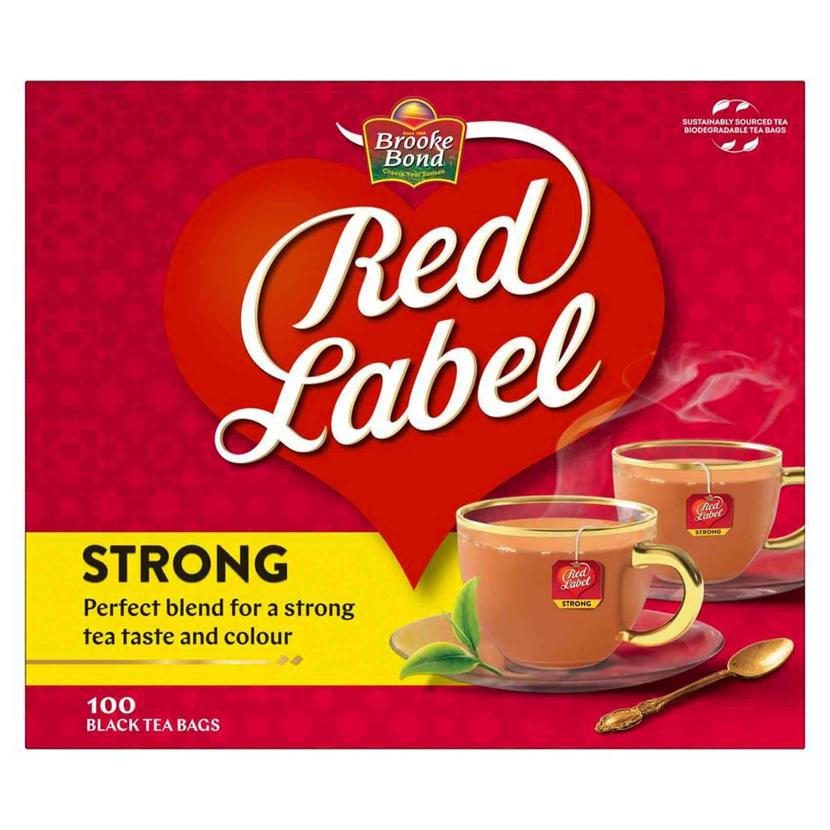 Buy Brooke Bond Red Label Black Tea 100 Teabags Online Shop Beverages On Carrefour Uae