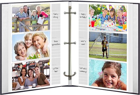 5 by 7-Inch and 8 by 10-Inch Prints Pioneer Photo Albums 3-Ring Bound Bay Blue Leatherette Cover with Gold Accents Photo Album for 4 by 7-Inch 