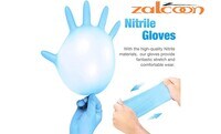 Zalcoon Nitrile Exam Gloves (Extra Large), Blue, Latex-Free,Pre-powdered, Disposable Gloves, for Medical, Cleaning, Food Service, 4 mil - 100 Pieces