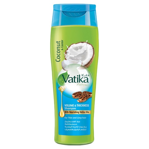 Vatika Naturals Volume and Thickness Shampoo  Enriched with Coconut and Castor  For Thin and Limp Hair  400ml