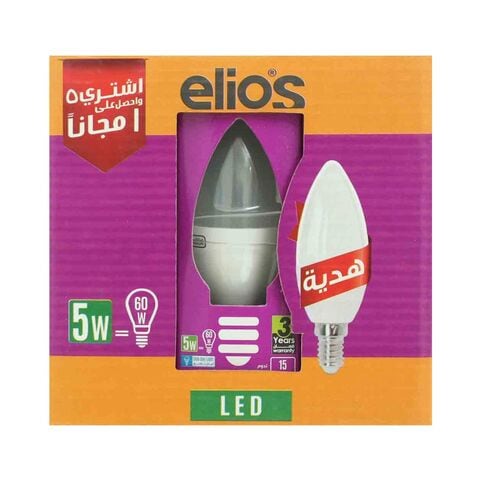 تسوق اليوس لمبات ليد كاندل - 5 واط - أصفر أون لاين - كارفور مصر