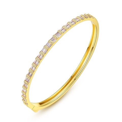 ABELLA ATTRACT BANGLE,GOLD PLATED,YELLOW