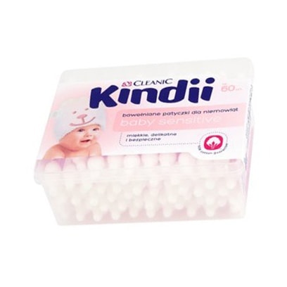 Kindii Baby Sensitive Cotton Buds Rectangle Box 60 Pieces