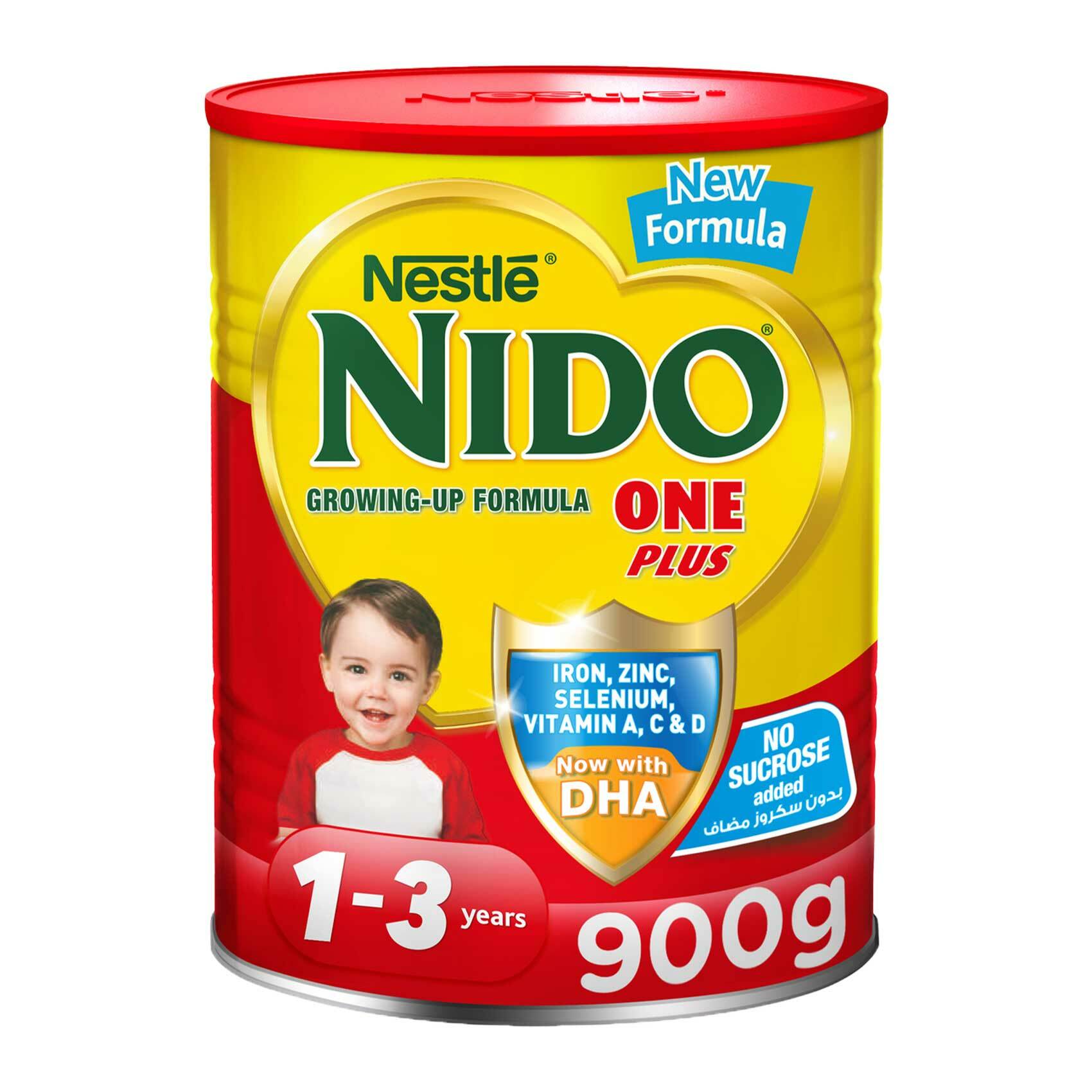 buy nido fortiprotect one plus 1 3 years old growing up milk tin 900 g online shop baby products on carrefour saudi arabia