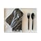 Disposable Plastic Spoon Black Heavy Duty Cutlery 50 Pieces