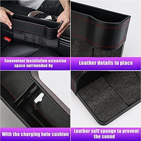 Buy Gjt Car Organizer Seat, 2 Pack Black Pu Leather Car Seat