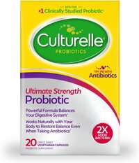 Culturelle Ultimate Strength Probiotic For Men And Women, Most Clinically Studied Probiotic Strain, 20 Billion Cfus, Powerful Formula Balances Your Digestive System, 20 Count