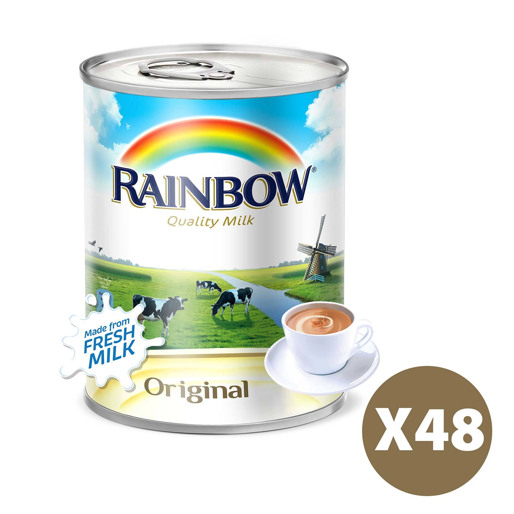 Buy Rainbow Evaporated Milk 410gx48 Online Shop Food Cupboard on