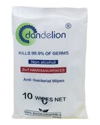 Buy DANDELION 2IN1 ANTI-BACTerial WIPES 10S in Kuwait