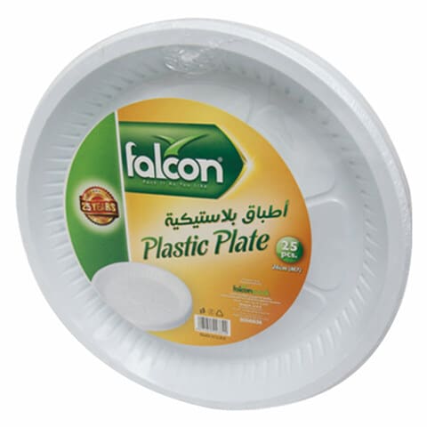 Falcon Round Plastic Plates White 26cm