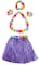 Party Time Purple Hula Grass Skirts Elastic Girls Children Womens Hawaiian Hibiscus Flower Dancer Dress Favors For Party Decoration Supplies Performance Bracelets, Headband, Necklace Costume Set, 1 Se