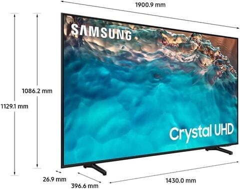 Samsung 85 Inch TV Crystal UHD 4K Black HDR 10+ Dynamic Crystal Color Object Tracking Sound Lite Smart Hub With 2 Speakers LCD LED - UA85BU8000UXSA (2022)